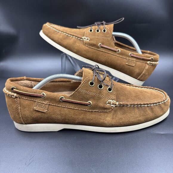 Polo Ralph Lauren Bienne II -LU-BTS Men’s Suede Boat Shoes Size 11.5D 14557 - Picture 1 of 16